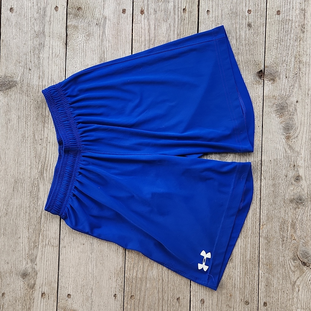 Under Armour Youth Medium Royal Blue Basketball Athletic Shorts Sports Dri-fit